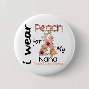 Uteriner Krebs trage ich Pfirsich für meine Nana Button