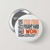 Uteriner Krebs-Überlebender 4 Button (Vorne & Hinten)