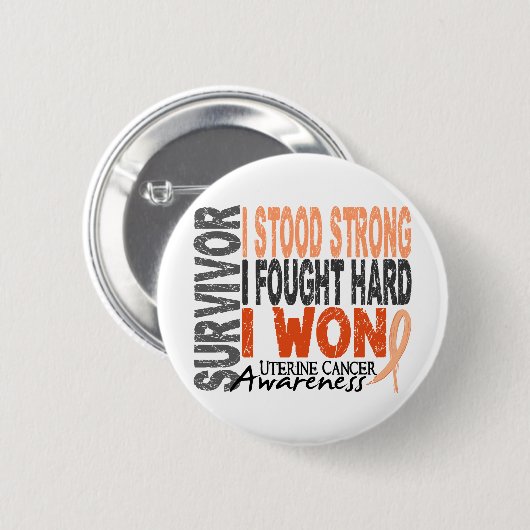 Uteriner Krebs-Überlebender 4 Button (Vorne & Hinten)