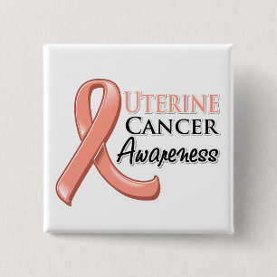 Uterines Krebs-Bewusstseins-Band Button