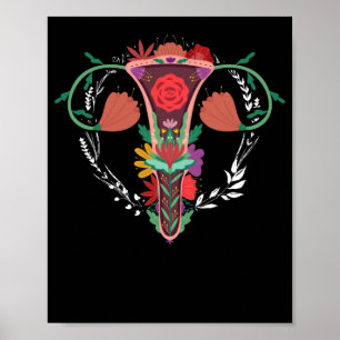 Uterus Blume Frauenrechte Feminismus Pro-Choice Poster