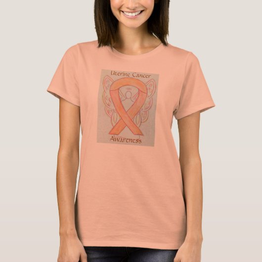 Uterus Cancer Awareness Ribbon Engel Custom Shirt (Vorderseite)