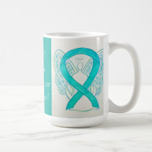 Uterus Cancer Awareness Ribbon Engel Custom Tasse