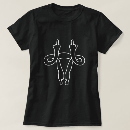 UTERUS DUECS MIDDLE FINGERS KUNSTBARER T - Shirt (Design vorne)