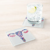 Uterus Glasuntersetzer (Schrägansicht)