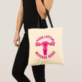 Uterus Graphic + Benutzerdefinierter Text Tragetasche (Vorderseite (Produkt))