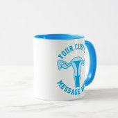 Uterus Graphic + Custom Text Button Tasse (VorderseiteRechts)