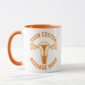 Uterus Graphic + Custom Text Button Tasse (Links)
