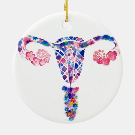 Uterus Keramik Ornament (Hinten)