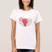 Uterus Middle Finger T - Shirt (Vorderseite)
