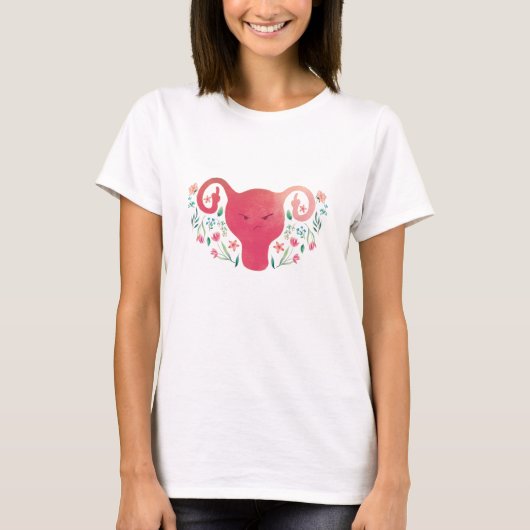 Uterus Middle Finger T - Shirt (Vorderseite)