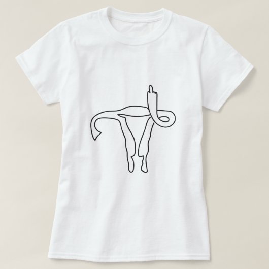 UTERUS MIDDLE FINGER ZOLLBARE ADRESSE T-Shirt (Design vorne)