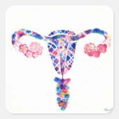 Uterus Quadratischer Aufkleber (Vorderseite)