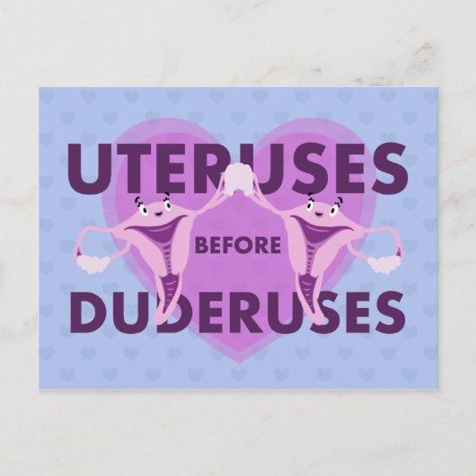 Uterus vor Duderuses Galentinstag Postkarte (Vorderseite)