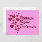 Uterus vor Duderuses Galentne-Tag Postkarte (Vorne/Hinten)