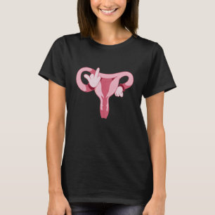 Uterus zeigt Mittelfinger Feminist Feminismus T-Shirt