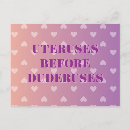 Uteruses Heart Schatten Postkarte (Vorderseite)