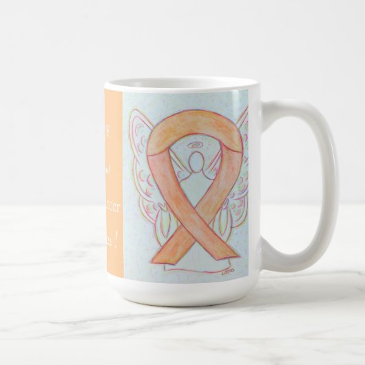Uteruskrebs-Bewusstseinsbildung Ribbon-Engel-Tasse Kaffeetasse (Rechts)