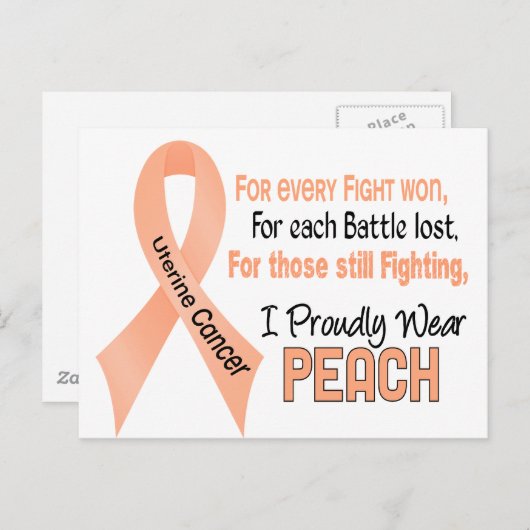 Uteruskrebs I Trage stolz Pfirsich 1 Postkarte (Vorne/Hinten)