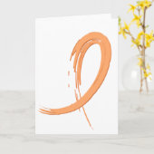 Uteruskrebs Pfirsichfarben A4 Karte (Gelbe Blume)