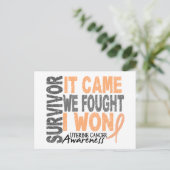 Uteruskrebs-Überleben Es kam, dass wir kämpften ic Postkarte (Stehend Vorderseite)