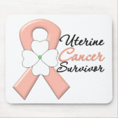Uteruskrebs Überlebende Blume Mousepad (Vorne)