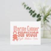 Uteruskrebs Überlebende Blume Postkarte (Stehend Vorderseite)