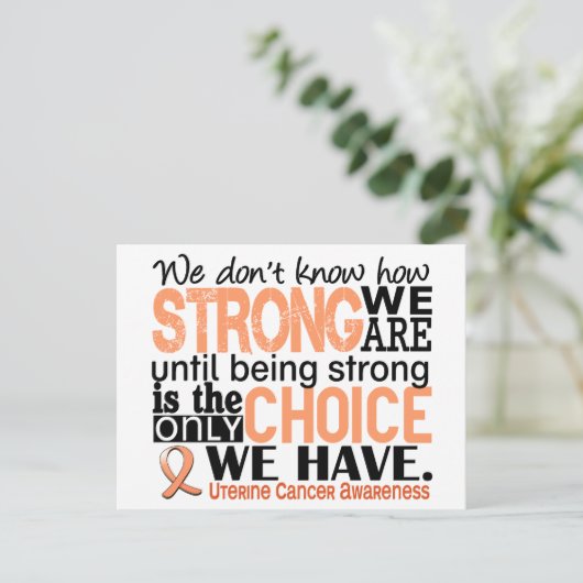 Uteruskrebs wie stark wir sind postkarte (Stehend Vorderseite)