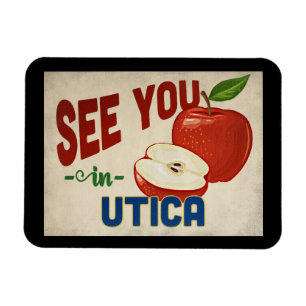 Utica New York Apfel - Vintage Reise Magnet