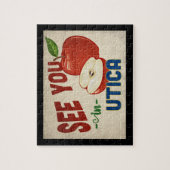 Utica New York Apple - Vintage Travel Puzzle (Vertikal)