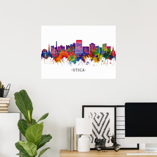 Utica New York Skyline Poster (Heimbüro)