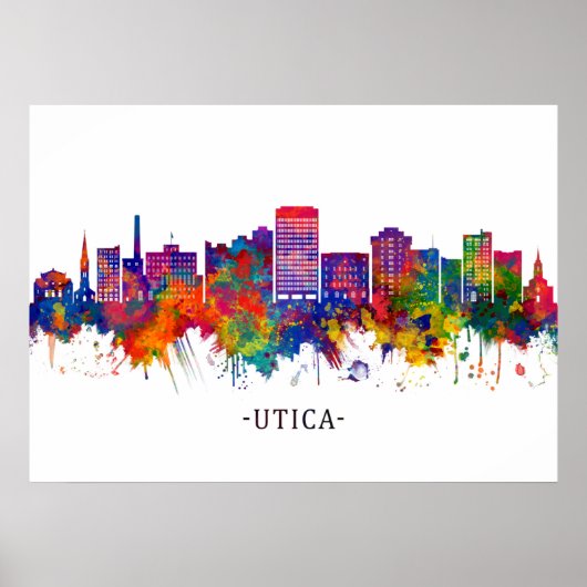 Utica New York Skyline Poster (Vorne)