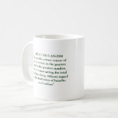 Utilitaristische Philosophie Kaffeetasse (Vorderseite Links)