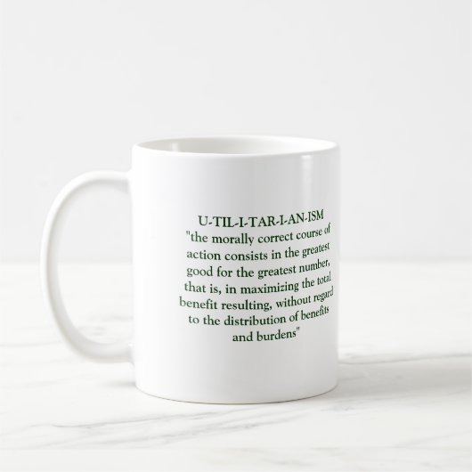 Utilitaristische Philosophie Kaffeetasse (Links)