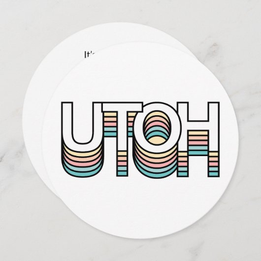 UTOH Pastel Retro Ästhetik Moderne Mood Typografie Einladung (Vorne/Hinten)