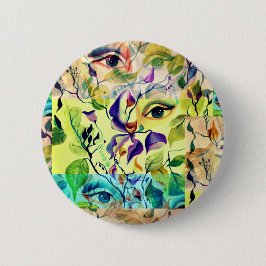 Utopian Psychedelic Surreal Eyes Design Button