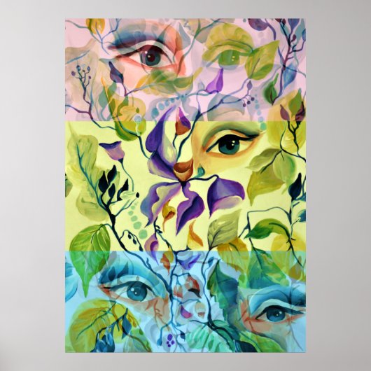 Utopian Psychedelic Surreal Eyes Design Poster (Vorne)