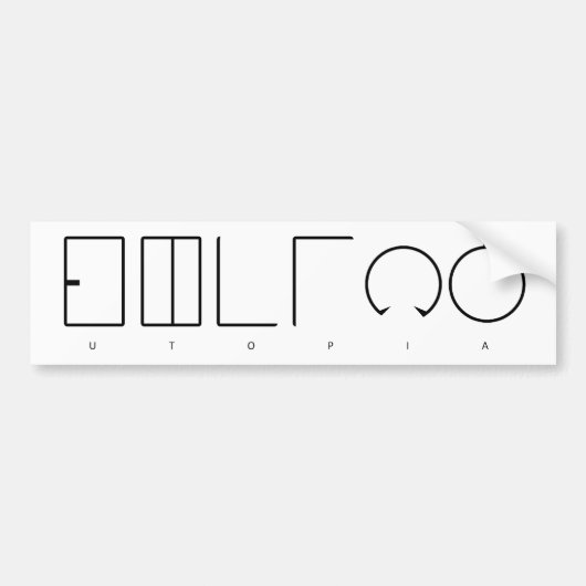 Utopie Autoaufkleber (Vorne)