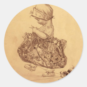 Utopie-Garn Runder Aufkleber