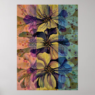 Utopische Delphinium-Blume Poster