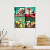 Utopische Reihen - (mit Zeichnend Motherboard-Logo Poster (Küche)