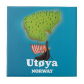 Utøya Norwegen Reiseplakat Fliese (Vorderseite)