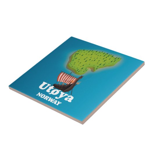Utøya Norwegen Reiseplakat Fliese (Seite)