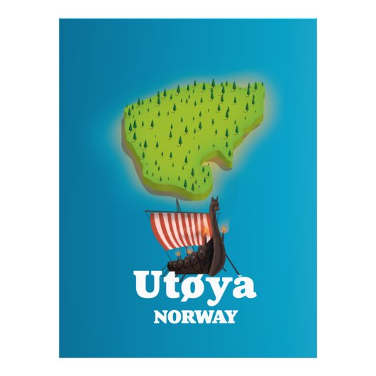 Utøya Norwegen Reiseplakat Fotodruck (Vorne)