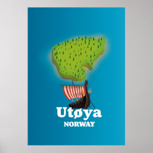 Utøya Norwegen Reiseplakat Poster