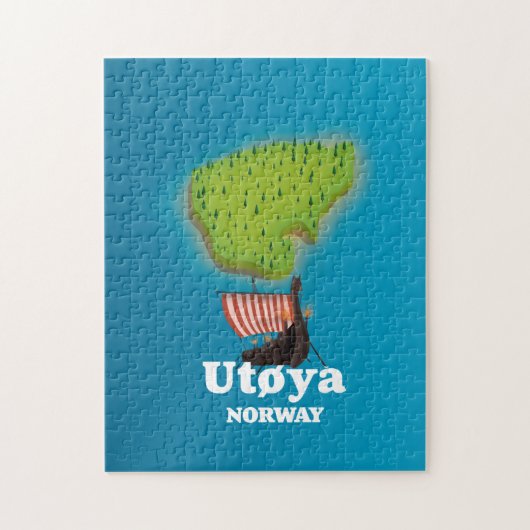 Utøya Norwegen Reiseplakat Puzzle (Vertikal)