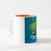 Utøya Norwegen Reiseplakat Zweifarbige Tasse (Vorderseite Links)