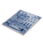 Utrecht canal houses Delft Blue style ceramic tile Fliese (Seite)