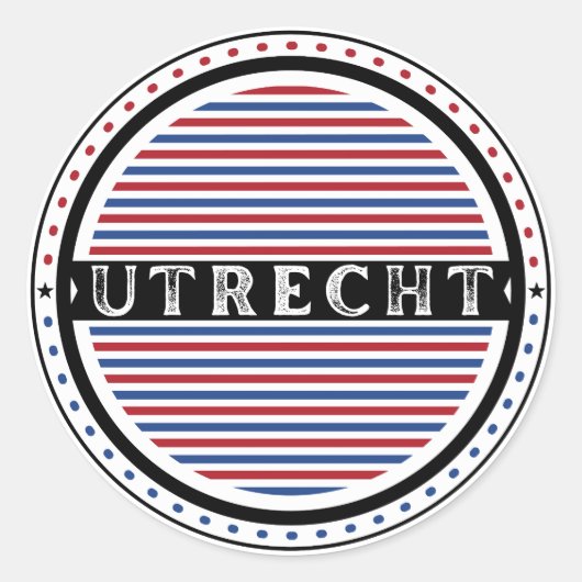 Utrecht City Pride Emblem – Dutch Identity Runder Aufkleber (Vorderseite)
