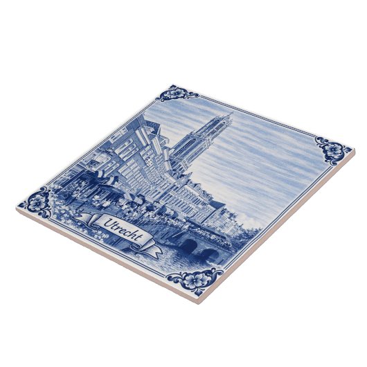 Utrecht Delft Blue style ceramic tile Fliese (Seite)